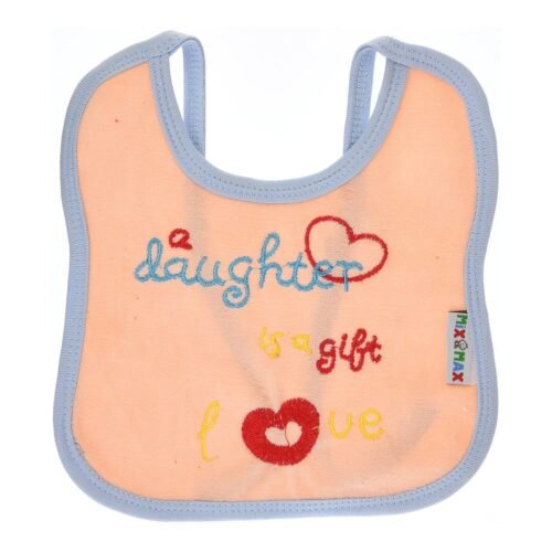 Multi-colors Bib with embroidery with diaper back Average size 27*19cm (2 Pieces) - Mix and Max - Colors: Fuchsia, Grey, and Light Blue - Sizes: 0-18 - Image 7