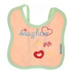 Multi-colors Bib with embroidery with diaper back Average size 27*19cm (2 Pieces) - Mix and Max - Colors: Fuchsia, Grey, and Light Blue - Sizes: 0-18 - Image 6