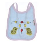 Multi-colors Bib with embroidery with diaper back Average size 27*19cm (2 Pieces) - Mix and Max - Colors: Fuchsia, Grey, and Light Blue - Sizes: 0-18 - Image 5
