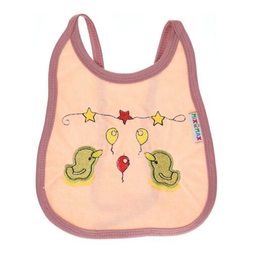 Multi-colors Bib with embroidery with diaper back Average size 27*19cm (2 Pieces) - Mix and Max - Colors: Fuchsia, Grey, and Light Blue - Sizes: 0-18 - Image 2