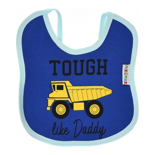 Multi-colors Printed Bib with diaper back size 27*19cm (2 Pieces) Boys b - Mix and Max - Colors: Fuchsia, Grey, and Light Blue - Sizes: 0-18 - Image 10