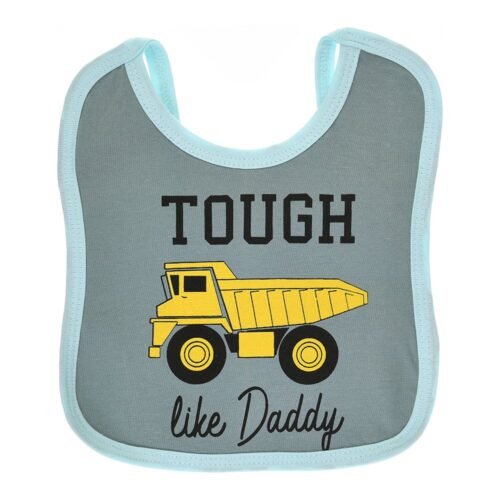 Multi-colors Printed Bib with diaper back size 27*19cm (2 Pieces) Boys b - Mix and Max - Colors: Fuchsia, Grey, and Light Blue - Sizes: 0-18 - Image 9