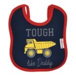 Multi-colors Printed Bib with diaper back size 27*19cm (2 Pieces) Boys b - Mix and Max - Colors: Fuchsia, Grey, and Light Blue - Sizes: 0-18 - Image 8