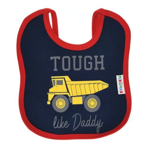 Multi-colors Printed Bib with diaper back size 27*19cm (2 Pieces) Boys b - Mix and Max - Colors: Fuchsia, Grey, and Light Blue - Sizes: 0-18 - Image 8