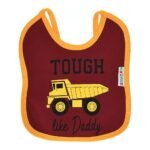 Multi-colors Printed Bib with diaper back size 27*19cm (2 Pieces) Boys b - Mix and Max - Colors: Fuchsia, Grey, and Light Blue - Sizes: 0-18 - Image 7