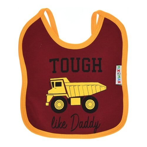 Multi-colors Printed Bib with diaper back size 27*19cm (2 Pieces) Boys b - Mix and Max - Colors: Fuchsia, Grey, and Light Blue - Sizes: 0-18 - Image 7