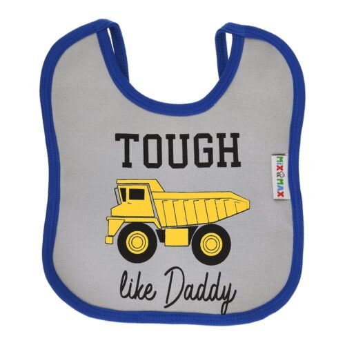 Multi-colors Printed Bib with diaper back size 27*19cm (2 Pieces) Boys b - Mix and Max - Colors: Fuchsia, Grey, and Light Blue - Sizes: 0-18 - Image 6