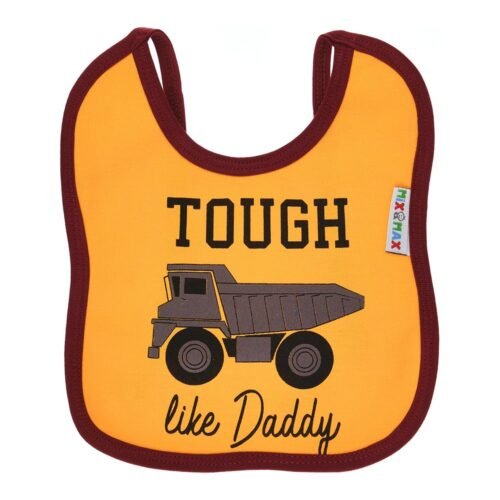 Multi-colors Printed Bib with diaper back size 27*19cm (2 Pieces) Boys b - Mix and Max - Colors: Fuchsia, Grey, and Light Blue - Sizes: 0-18 - Image 5