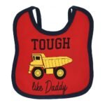 Multi-colors Printed Bib with diaper back size 27*19cm (2 Pieces) Boys b - Mix and Max - Colors: Fuchsia, Grey, and Light Blue - Sizes: 0-18 - Image 3