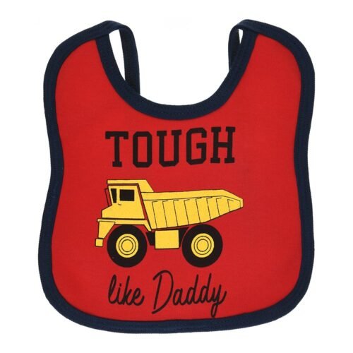 Multi-colors Printed Bib with diaper back size 27*19cm (2 Pieces) Boys b - Mix and Max - Colors: Fuchsia, Grey, and Light Blue - Sizes: 0-18 - Image 3