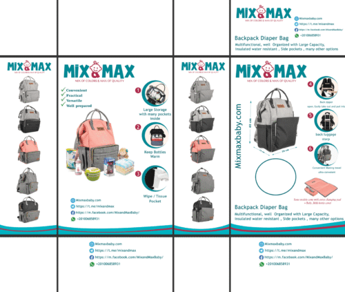 Premium Elegant Mum Large Diaper Backpack bag waterproof - Mix and Max - Image 5