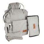 Premium Elegant Mum Large Diaper Backpack bag waterproof multifunction SET 4 in 1 - Mix and Max - Grey 4