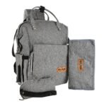Premium Elegant Mum Large Diaper Backpack bag waterproof multifunction SET 4 in 1 - Mix and Max - Grey 2