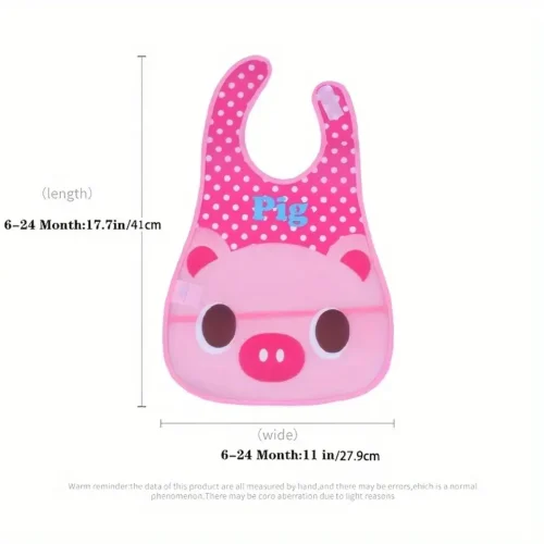 1 Pcs Waterproof Baby Bibs, Lightweight Feeding Bib for Toddlers, Easy Wipe Clean, Soft & Comfortable, Adjustable Neck, Cute Cartoon Designs - Image 9