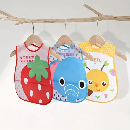 1 Pcs Waterproof Baby Bibs, Lightweight Feeding Bib for Toddlers, Easy Wipe Clean, Soft & Comfortable, Adjustable Neck, Cute Cartoon Designs - Image 13