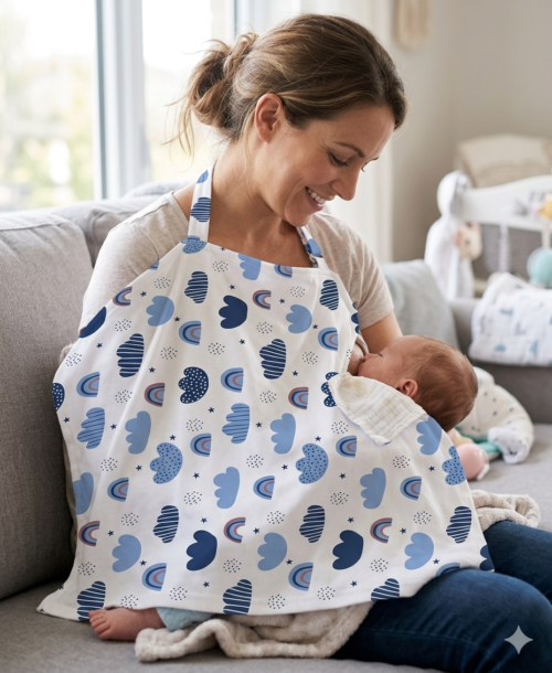 Nursing Baby Apron Cover for Breastfeeding Comfortable with Privacy mosquito Net Window Fly Multi color Mix and Max - Image 3