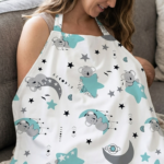 Nursing Baby Apron Cover for Breastfeeding Comfortable with Privacy mosquito Net Window Fly Multi color Mix and Max