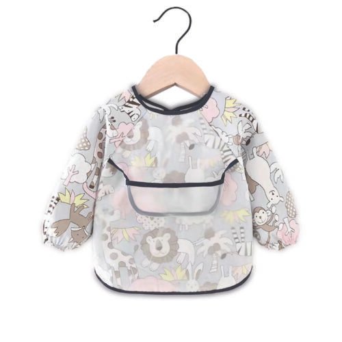 Pack of 2 -Long Sleeve Baby Bib Waterproof Toddler Feeding Smock with Food Catcher Pocket, Adjustable & Lightweight, Full Coverage Weaning Bib for Boys & Girls (6–36 Months) - Image 12