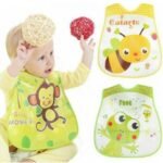Pack of 2 Waterproof Baby Bibs, Lightweight Feeding Bib for Toddlers, Easy Wipe Clean, Soft & Comfortable, Adjustable Neck, Cute Cartoon Designs