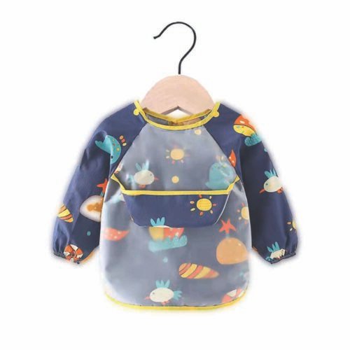 Pack of 2 -Long Sleeve Baby Bib Waterproof Toddler Feeding Smock with Food Catcher Pocket, Adjustable & Lightweight, Full Coverage Weaning Bib for Boys & Girls (6–36 Months) - Image 9