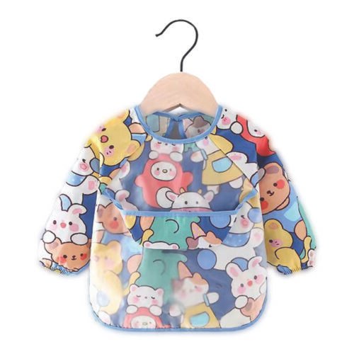 Pack of 2 -Long Sleeve Baby Bib Waterproof Toddler Feeding Smock with Food Catcher Pocket, Adjustable & Lightweight, Full Coverage Weaning Bib for Boys & Girls (6–36 Months) - Image 10