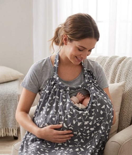 Nursing Baby Apron Cover for Breastfeeding Comfortable with Privacy mosquito Net Window Fly Multi color Mix and Max - Image 7