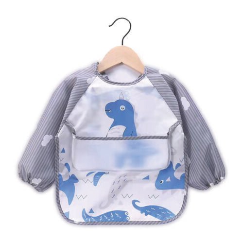 Pack of 2 -Long Sleeve Baby Bib Waterproof Toddler Feeding Smock with Food Catcher Pocket, Adjustable & Lightweight, Full Coverage Weaning Bib for Boys & Girls (6–36 Months) - Image 4