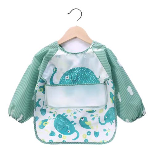 Long Sleeve Baby Bib Waterproof Toddler Feeding Smock with Food Catcher Pocket, Adjustable & Lightweight, Full Coverage Weaning Bib for Boys & Girls (6–36 Months) (Copy) - Image 7