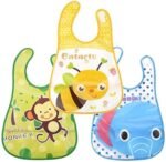 1 Pcs Waterproof Baby Bibs, Lightweight Feeding Bib for Toddlers, Easy Wipe Clean, Soft & Comfortable, Adjustable Neck, Cute Cartoon Designs - Image 8