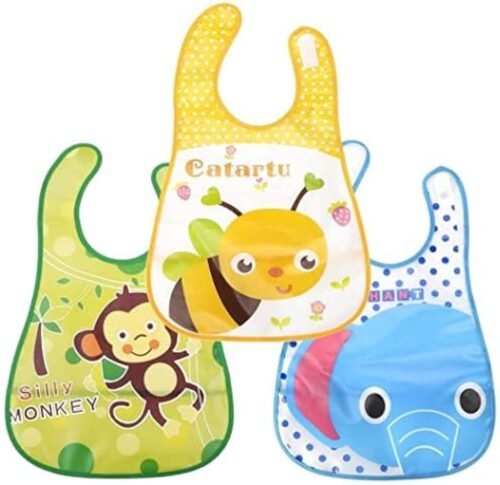 1 Pcs Waterproof Baby Bibs, Lightweight Feeding Bib for Toddlers, Easy Wipe Clean, Soft & Comfortable, Adjustable Neck, Cute Cartoon Designs - Image 8