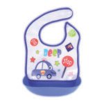 Waterproof Baby Bib with Food Catcher – Silicone Baby Feeding Bib, Adjustable Toddler Bib with Pocket, Spill Proof Baby Bib for Eating, Easy Clean & BPA-Free