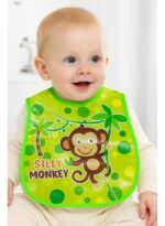 1 Pcs Waterproof Baby Bibs, Lightweight Feeding Bib for Toddlers, Easy Wipe Clean, Soft & Comfortable, Adjustable Neck, Cute Cartoon Designs