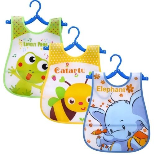 1 Pcs Waterproof Baby Bibs, Lightweight Feeding Bib for Toddlers, Easy Wipe Clean, Soft & Comfortable, Adjustable Neck, Cute Cartoon Designs - Image 6
