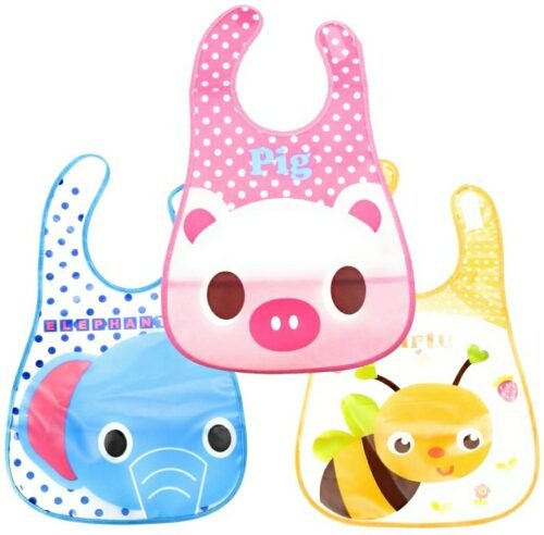 1 Pcs Waterproof Baby Bibs, Lightweight Feeding Bib for Toddlers, Easy Wipe Clean, Soft & Comfortable, Adjustable Neck, Cute Cartoon Designs - Image 3