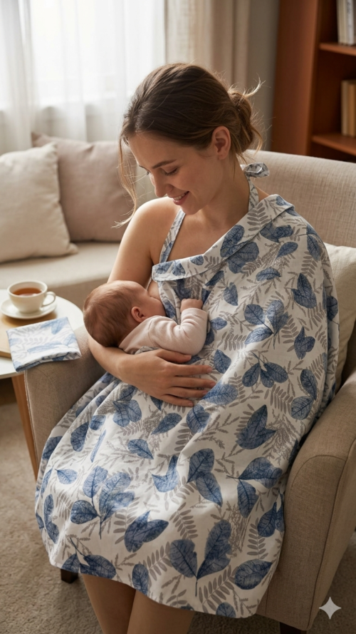 Nursing Baby Apron Cover for Breastfeeding Comfortable with Privacy mosquito Net Window Fly Multi color Mix and Max - Image 2