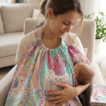 Nursing Baby Apron Cover for Breastfeeding Comfortable with Privacy mosquito Net Window Fly Multi color Mix and Max