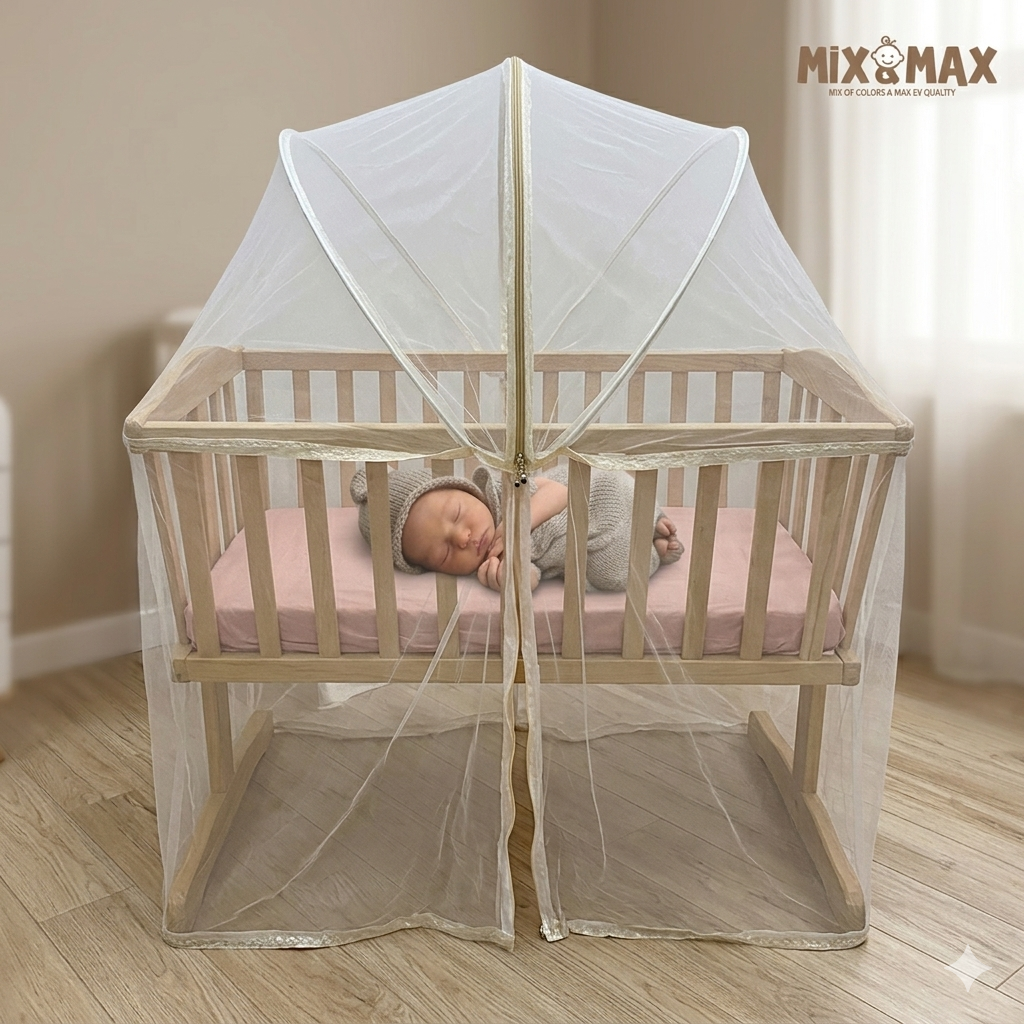 Baby Crib Mosquito Net, Full Coverage Bed Canopy for