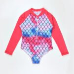 Girls One Piece Long Sleeves Swimsuit (5 sizes From 3Y to 7Y) # Mix and Max