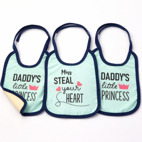 Pack 2 Baby Bib Medium Size Cotton Feeding Bib with Waterproof Backing | Soft, Absorbent & Leak-Proof | 19 × 27 cm Mix and Max - Image 5