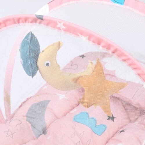 Baby Lounger with Mosquito Net | Portable Travel Bed and Sleep Nest for Newborns Mix & Max™ Pink - Image 4