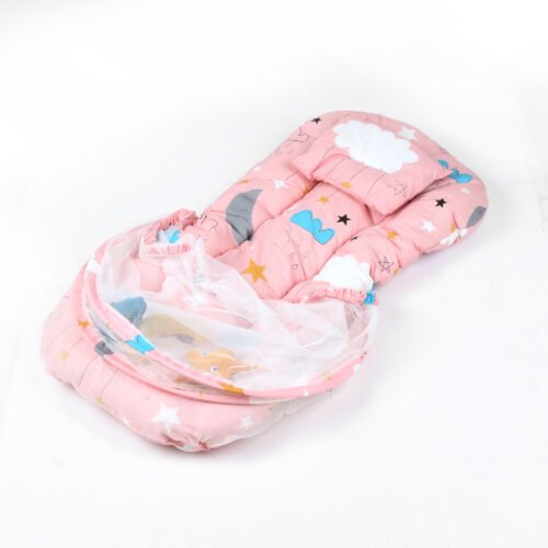 Baby Lounger with Mosquito Net | Portable Travel Bed and Sleep Nest for Newborns Mix & Max™ Pink - Image 3