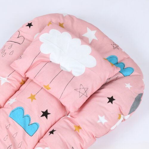 Baby Lounger with Mosquito Net | Portable Travel Bed and Sleep Nest for Newborns Mix & Max™ Pink - Image 2