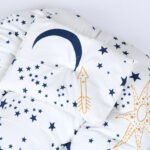 Baby Lounger with Mosquito Net | Portable Travel Bed and Sleep Nest for Newborns Mix & Max™ White Blue stars - Image 5