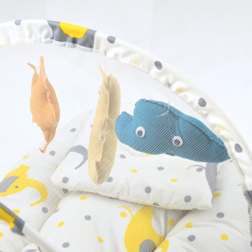 Baby Lounger with Mosquito Net | Portable Travel Bed and Sleep Nest for Newborns Mix & Max™ White - Image 5