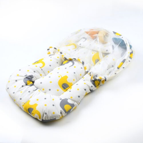 Baby Lounger with Mosquito Net | Portable Travel Bed and Sleep Nest for Newborns Mix & Max™ White - Image 3