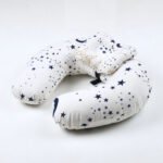 Ergonomic Baby Neck Support Pillow – Soft U-Shaped Infant Head & Neck Cushion for Travel, Car Seat & Stroller (Breathable Cotton, Lightweight) White