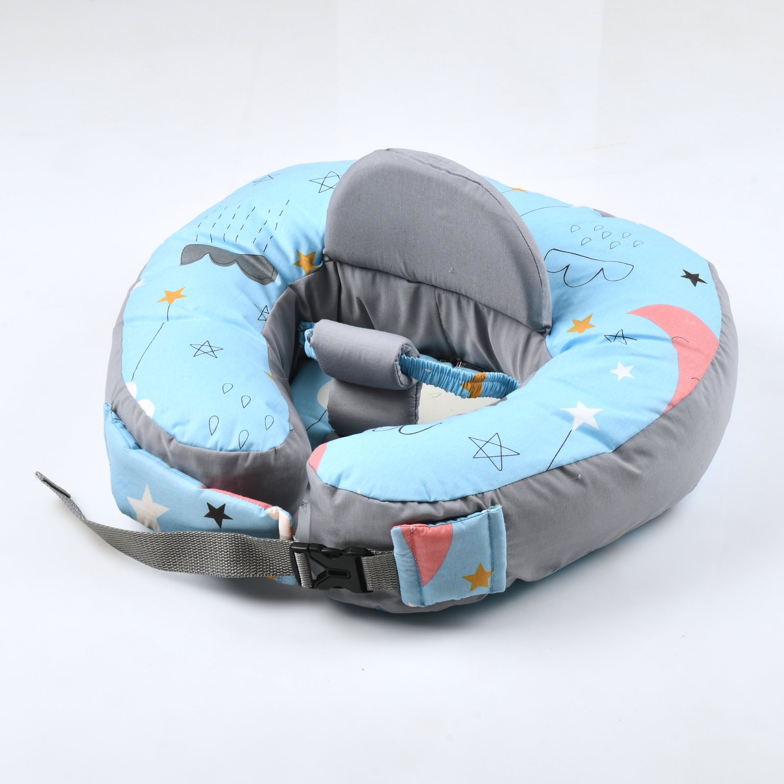 2-in-1 Baby Nursing Pillow & Sitting Support Seat – Ergonomic Breastfeeding Cushion & Baby Learning to Sit Support (60×55×10 cm, Soft & Washable)
