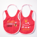 Pack 2 Baby Bib Large Size Cotton Feeding Bib with Waterproof Backing | Soft, Absorbent & Leak-Proof | 29×38 cm Mix and Max