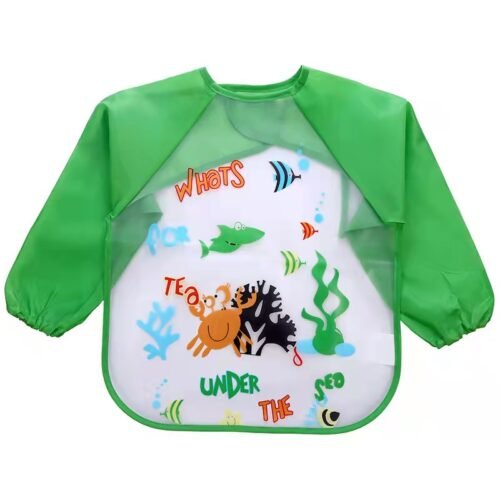 Pack of 2 Waterproof Baby Bib Long Sleeve, Full Coverage Toddler Smock Bib for Feeding, Painting & Weaning, Lightweight Easy Clean Baby Apron (6–36 Months) – Cute Printed Designs - Image 10