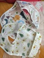 Waterproof Baby Bibs with Food Catcher Pocket, Lightweight Soft Feeding Bib Set for Toddlers, Easy Wipe & Wash, Adjustable Neck, Mess-Proof Baby Feeding Apron (Cute Prints) - Image 8